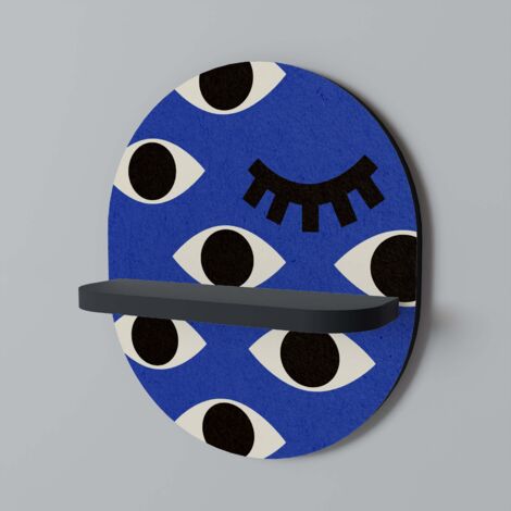 Mensola ovale GEOMETRIC EYES nera