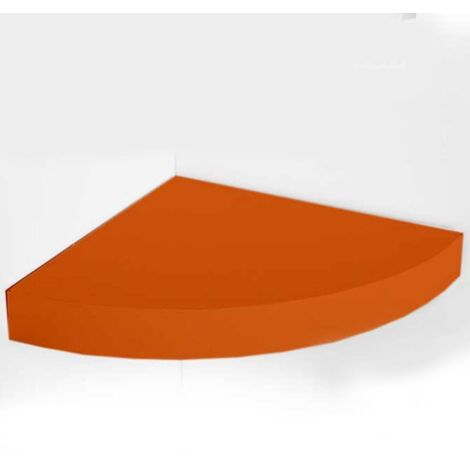 Mensola Parete Angolare Scaffale Ripiano ad Angolo in Legno MDF Arancione 24x4cm