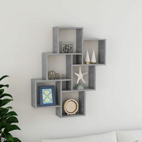 Mensole a cubo da parete 4 pezzi grigio 80 x 15 x 26,5 cm : : Casa  e cucina