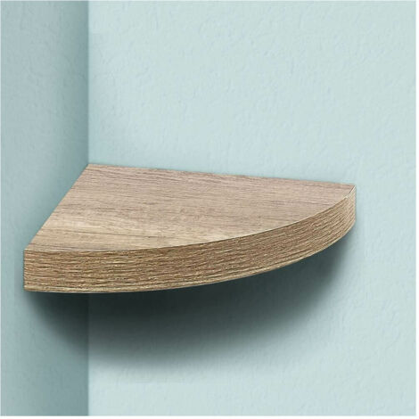 Mensola Parete Scaffale Ripiano Ad Angolo In Legno Mdf Rovere 24 X 4 Cm