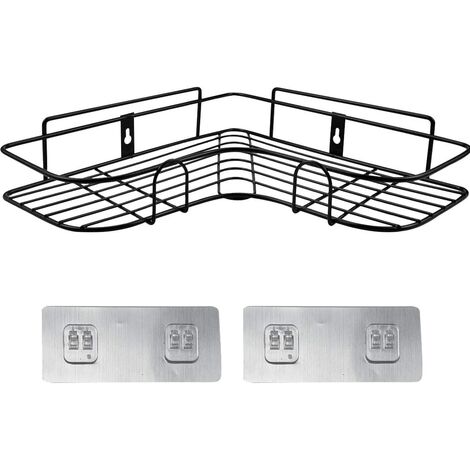 lavanderia toilette mensola portaoggetti per doccia da bagno a parete con ganci in metallo per cucina dormitorio e bagno ASTOTSELL Portaoggetti per doccia angolare da 2 pezzi 