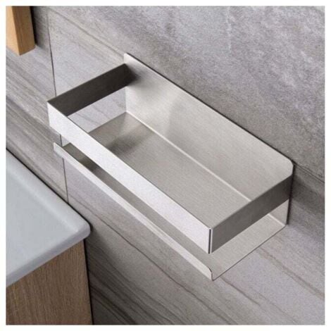 CYSLMUK Mensola per doccia autoadesiva senza foratura, cestino per doccia, mensola per bagno in acciaio inox