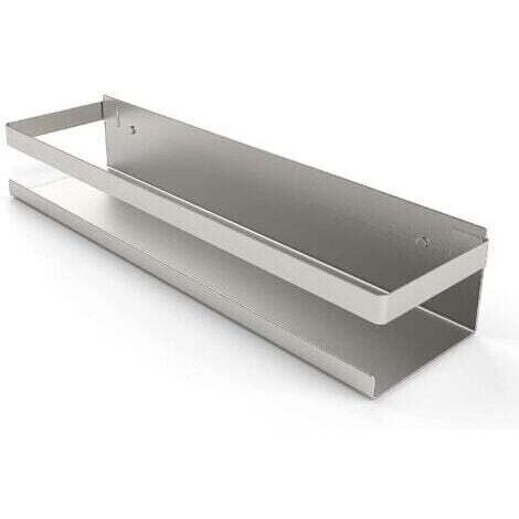 Mensola per doccia senza foratura, mensola per bagno, acciaio inox SUS304, autoadesiva, finitura spazzolata, 30 cm