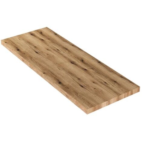Mensola per lavabo d'appoggio 120 cm in legno rovere naturale  Linea