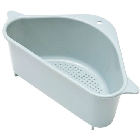 Mensola per lavello, sapone, spugna, scolapiatti, bagno, a scatto, per la cucina, con ventosa, organizer da cucina, accessori per il lavaggio del lavello, blu