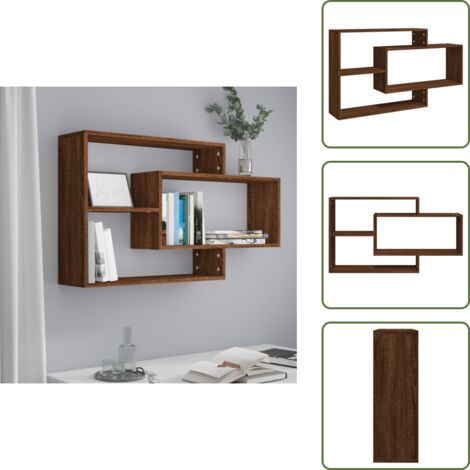 Mensola per parete - vidaXL Mensola a Muro Rovere Marrone 104x20x58,5 cm Legno Multistrato - Mensola per oggetti