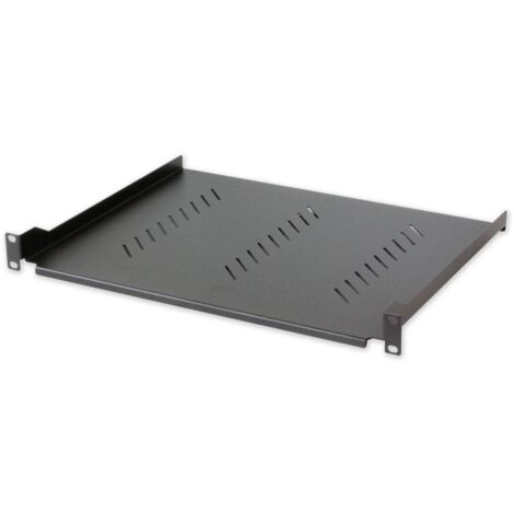 Mensola per Rack 19'' 350 mm 1U Nera con Supporto a Due Punti - Compatibile con INTELLINET