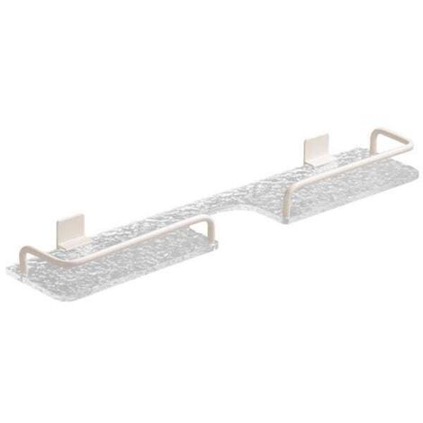 Mensola per rubinetto da bagno a parete, mensola per lavabo, non necessita di foratura, acrilico, motivo a onde nere, 50 cm