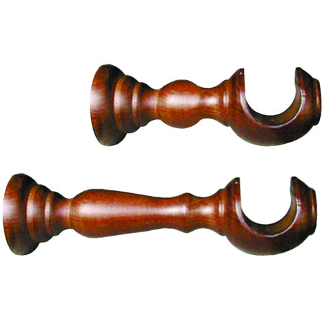 MENSOLA PER SCORRITENDA IN LEGNO+PIASTRA Ø mm. 37 col. Noce cm. 18