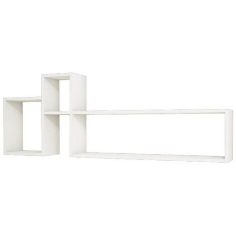 HOMEMANIA Mensola Polite, Truciolare Melaminico, PVC, Bianco, 155x22x55 cm