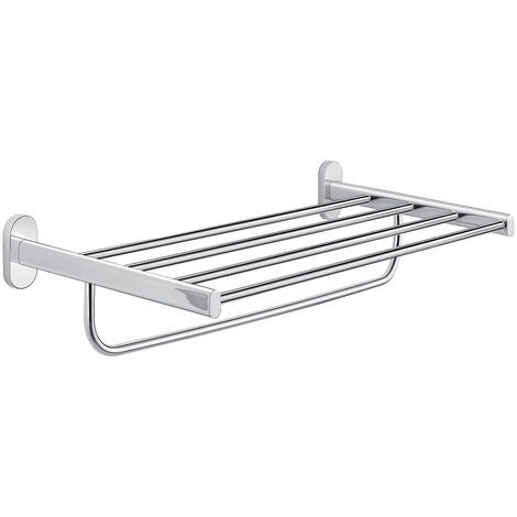 Mensola porta asciugamani doppia da muro in acciaio inox e Cromall 5335 Gedy serie FEBO Cromato