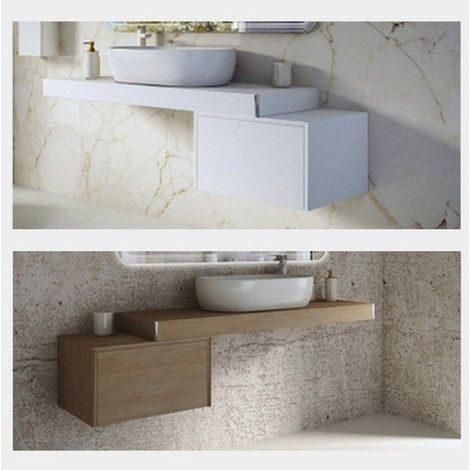 Accessori Bagno In Legno Bianco.Mensola Porta Lavabo Cm 60 Per Arredo Bagno Bianco Con Cassettiera Top15