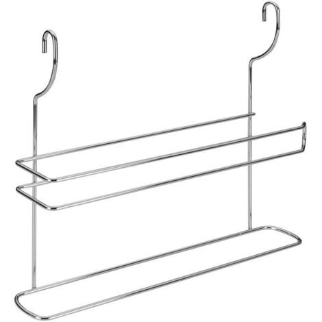 mensola porta rotoli + porta strofinaccio cromato lonardo