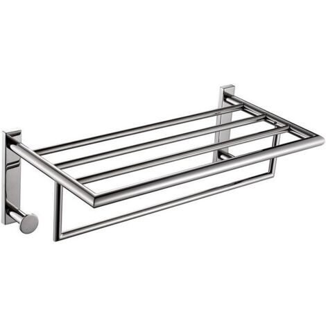 Mensola portasciugamani doppia da muro in acciaio inox AISI 304 Gedy 5035 serie PROJECT Cromato