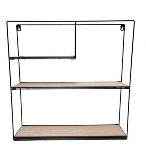 MENSOLA QUADRATA PARETE 3 RIPIANI RICHIUDIBILE METALLO MDF cm 50x50x12 884ds