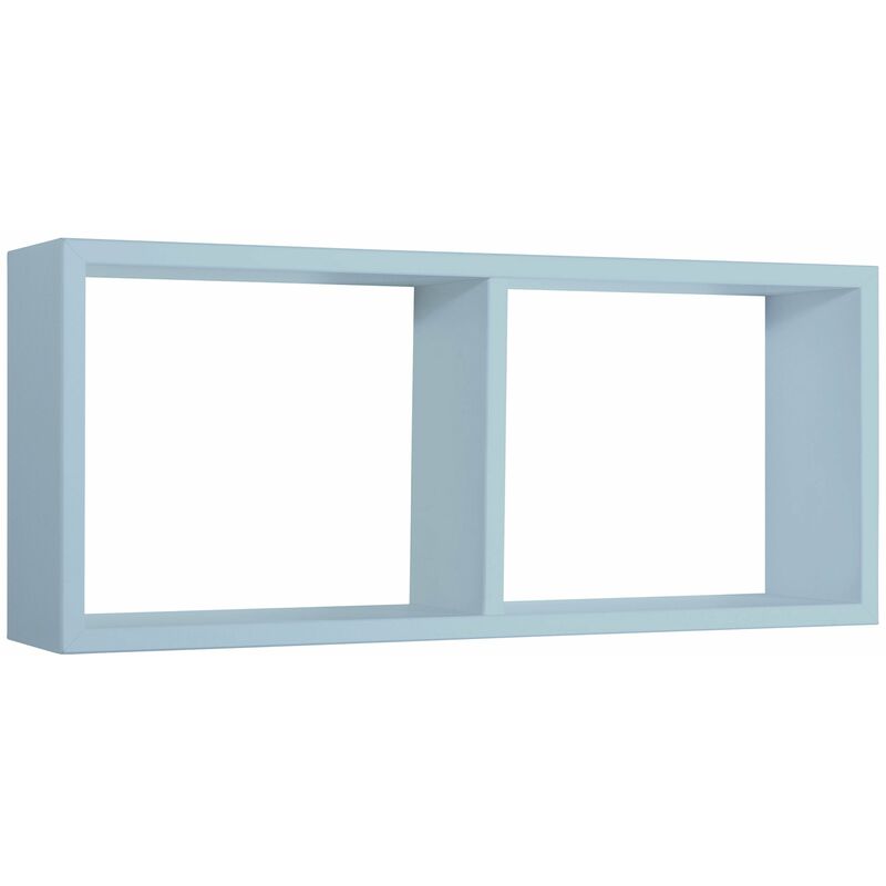 Giordanoshop - Mensola Rettangolare 2 Scomparti da Parete 70x30x15,5 cm in Fibra di Legno Morgana Blu Baltico