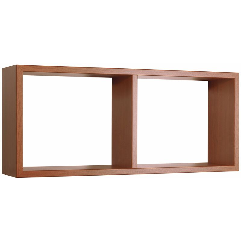 Giordanoshop - Mensola Rettangolare 2 Scomparti da Parete 70x30x15,5 cm in Fibra di Legno Morgana Ciliegio