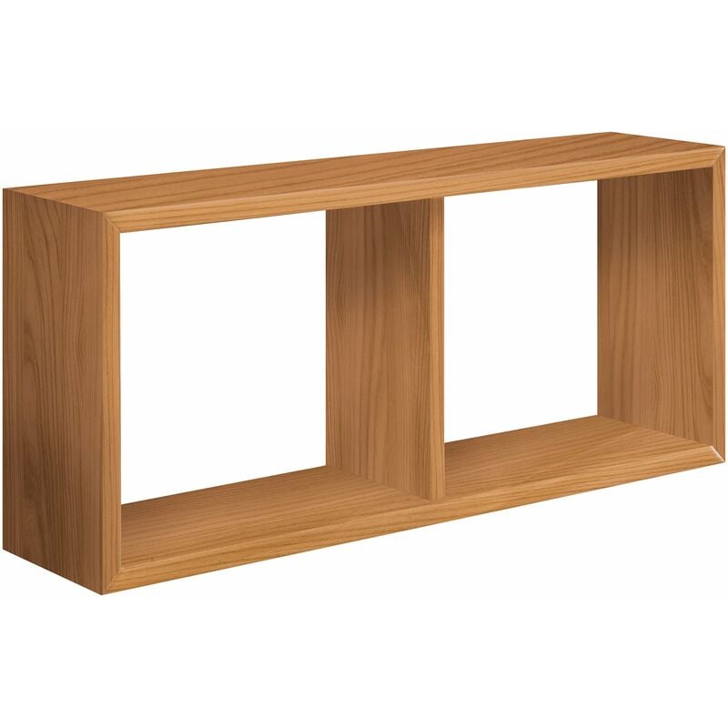 Giordanoshop - Mensola Rettangolare 2 Scomparti da Parete 70x30x15,5 cm in Fibra di Legno Morgana Olmo