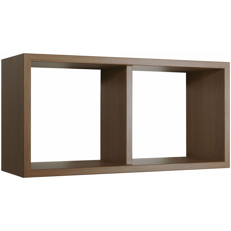 Giordanoshop - Mensola Rettangolare 2 Scomparti da Parete 70x30x23,7 cm in Fibra di Legno Morgana Maxi Rovere Tabacco