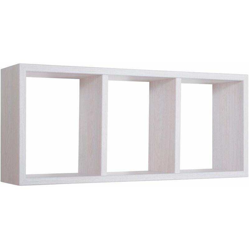 Giordanoshop - Mensola Rettangolare 3 Scomparti da Parete 70x30x15.5 cm in Fibra di Legno Tristano Rovere Imperiale