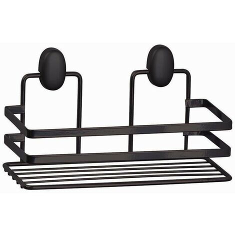 Mensola rettangolare Feridras 1 ripiano acciaio nero 24x11x10cm