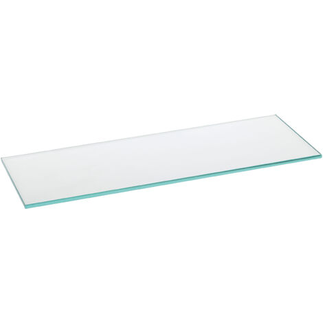 Mensola rettangolare in vetro | Stile moderno | Di Cristallo | Finitura in vetro trasparente | Misure 400*6*150mm | Spessore ripiano: 6 mm | 1 unità - Cristallo Trasparente