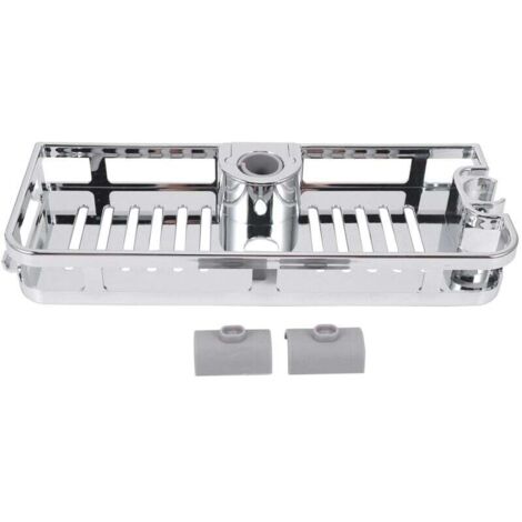 Mensola rettangolare per doccia, vassoio portaoggetti rimovibile, supporto in plastica, accessori da cucina per bagno (25 mm)
