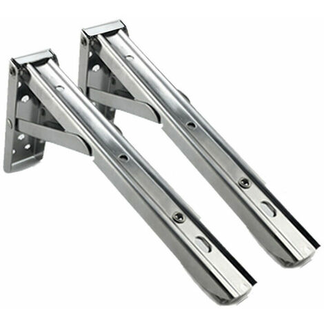 Mensola ribaltabile da parete 250mm, reggimensola ribaltabile in acciaio inox, telaio di supporto triangolare, portata massima: 80 kg (2 pezzi con viti di fissaggio).