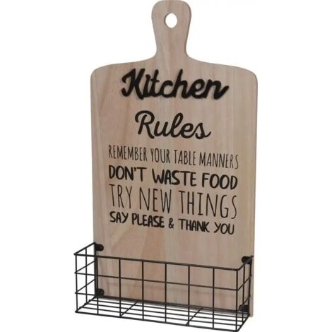 Mensola Ripiano supporto murale forma di tagliere in metallo cucina 28X50x9 cm