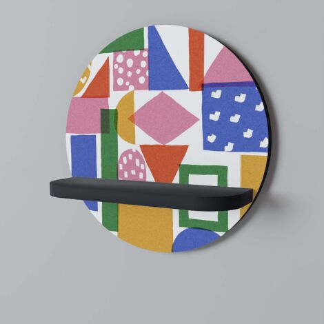 Mensola rotonda GEOMETRIC GLIMMER nera