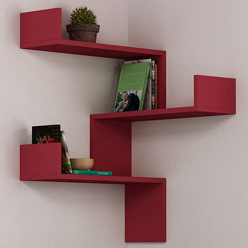 Mensola Scaffale Angolare da Parete 3 Piani