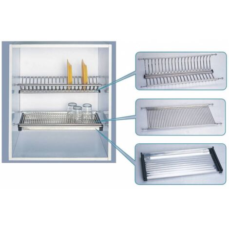 MENSOLA SCOLAPIATTI ACCIAIO INOX C/VASCH 86 CM