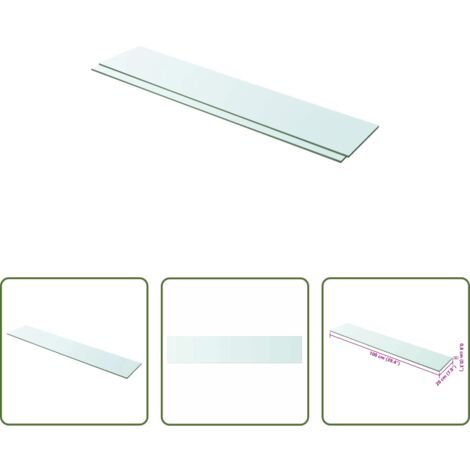 Mensola trasparente - Mensole in Vetro Trasparente 2 pz 100x20 cm