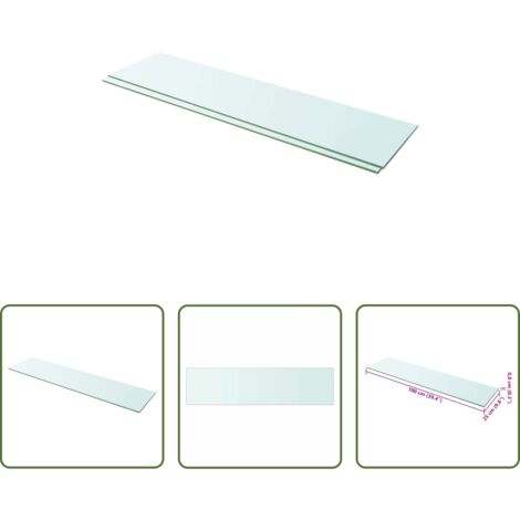 Mensola trasparente -  Mensole in Vetro Trasparente 2 pz 100x25 cm