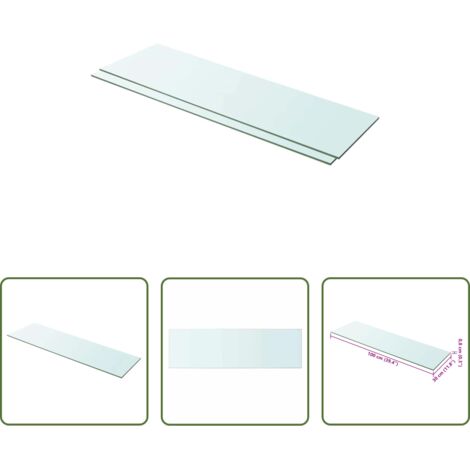 Mensola trasparente -  Mensole in Vetro Trasparente 2 pz 100x30 cm