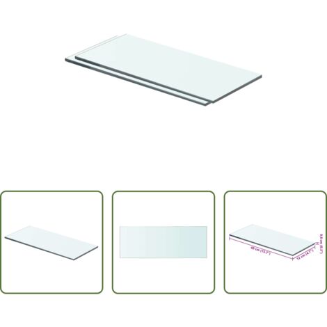 Mensola trasparente -  Mensole in Vetro Trasparente 2 pz 40x12 cm