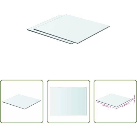 Mensola trasparente -  Mensole in Vetro Trasparente 2 pz 40x30 cm