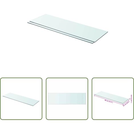 Mensola trasparente - Mensole in Vetro Trasparente 2 pz 80x25 cm