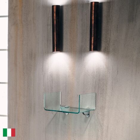 Mensola vetro Curvato trasparente ad U Made in Italy  L 40x20 H 15