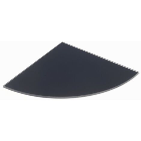 Mensola vetro nero lucido angolare 6x250x250 - kimono
