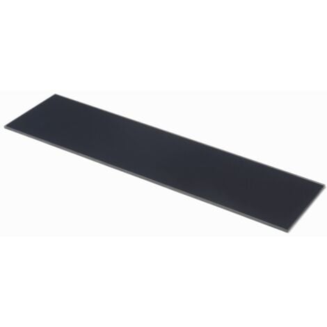 Mensola vetro rettangolare nera mm 6x600x150 - kimono
