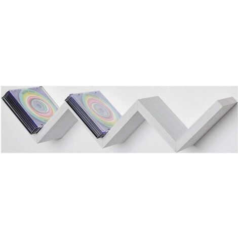 MENSOLA ZIG ZAG DIMENSIONI 59X12X12 CM IN COLORE BIANCO EFFETTO LEGNO