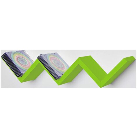 MENSOLA ZIG ZAG DIMENSIONI 59X12X12 CM IN COLORE VERDE