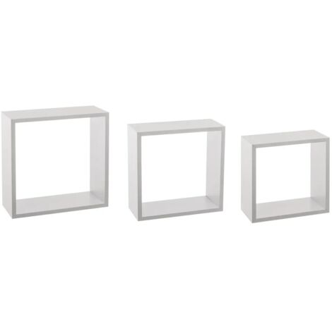 Mensole 5five Simply Smart Bianco Legno MDF Cubi 3 Pezzi