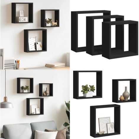 Mensole a Cubo da Parete 3 pz Bianche in MDF - Scaffali a cubo - Organizzatori a parete