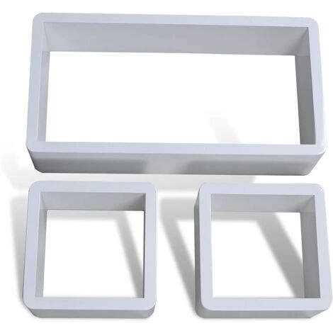 Mensole cubo al miglior prezzo vidaXL 6x Mensole a Cubo da Parete Bianco e Viola Scaffali