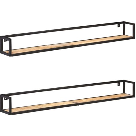 Mensole a Muro 2 pz 160 cm in Legno di Mango Grezzo vidaXL