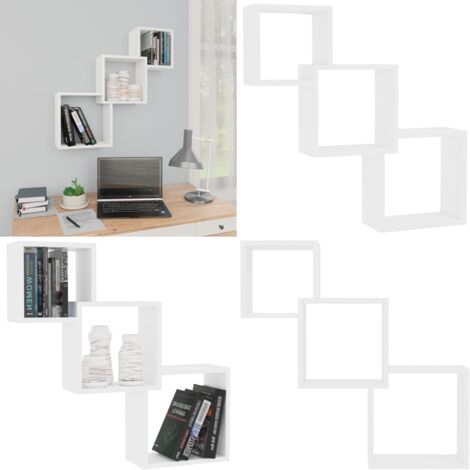 Mensole a Muro Cubiche Bianche 68x15x68 cm Legno Multistrato - Mensole cubiche - Mensole da parete