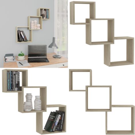 Mensole a Muro Cubiche in Rovere Sonoma 68x15x68cm Truciolato - Mensole cubiche - Mensole a muro