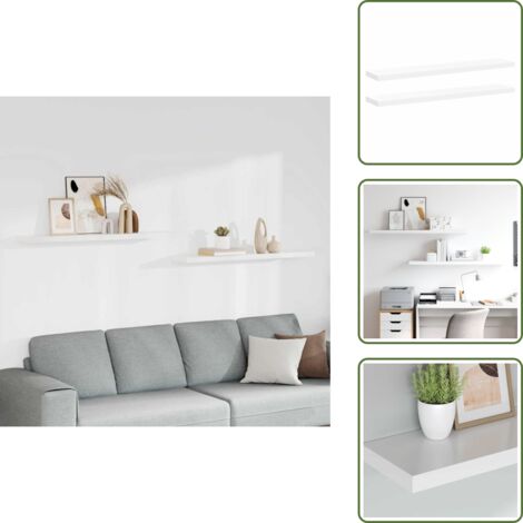 Mensole a parete - vidaXL Scaffali a Parete 2 pz Bianchi 120x23,5x3,8 cm in MDF - Scaffali per casa